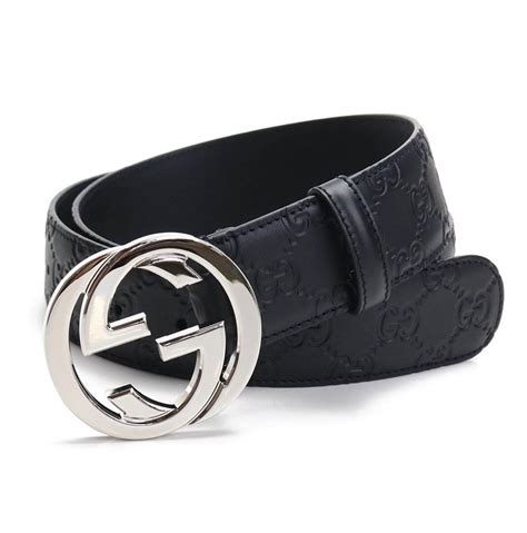 gucci 14141555|Men's Black Gucci Signature Leather Belt .